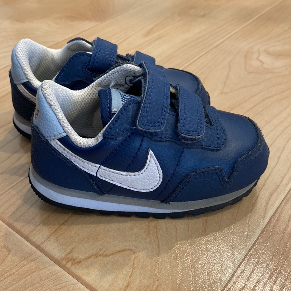 Nike Metro Plus Shoes sneakers baby infant hook and loop navy blue 6C